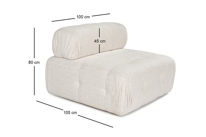 Atelier Del Sofa O1 Sofá de 1 Plaza Crema Comodidad Inigualable